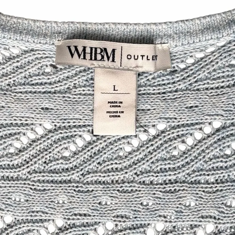 White House Black Market Vneck Dolman 3/4 sleeve sweater - Lt Blue Sz Large